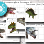 Dinosaur Grid Drawings